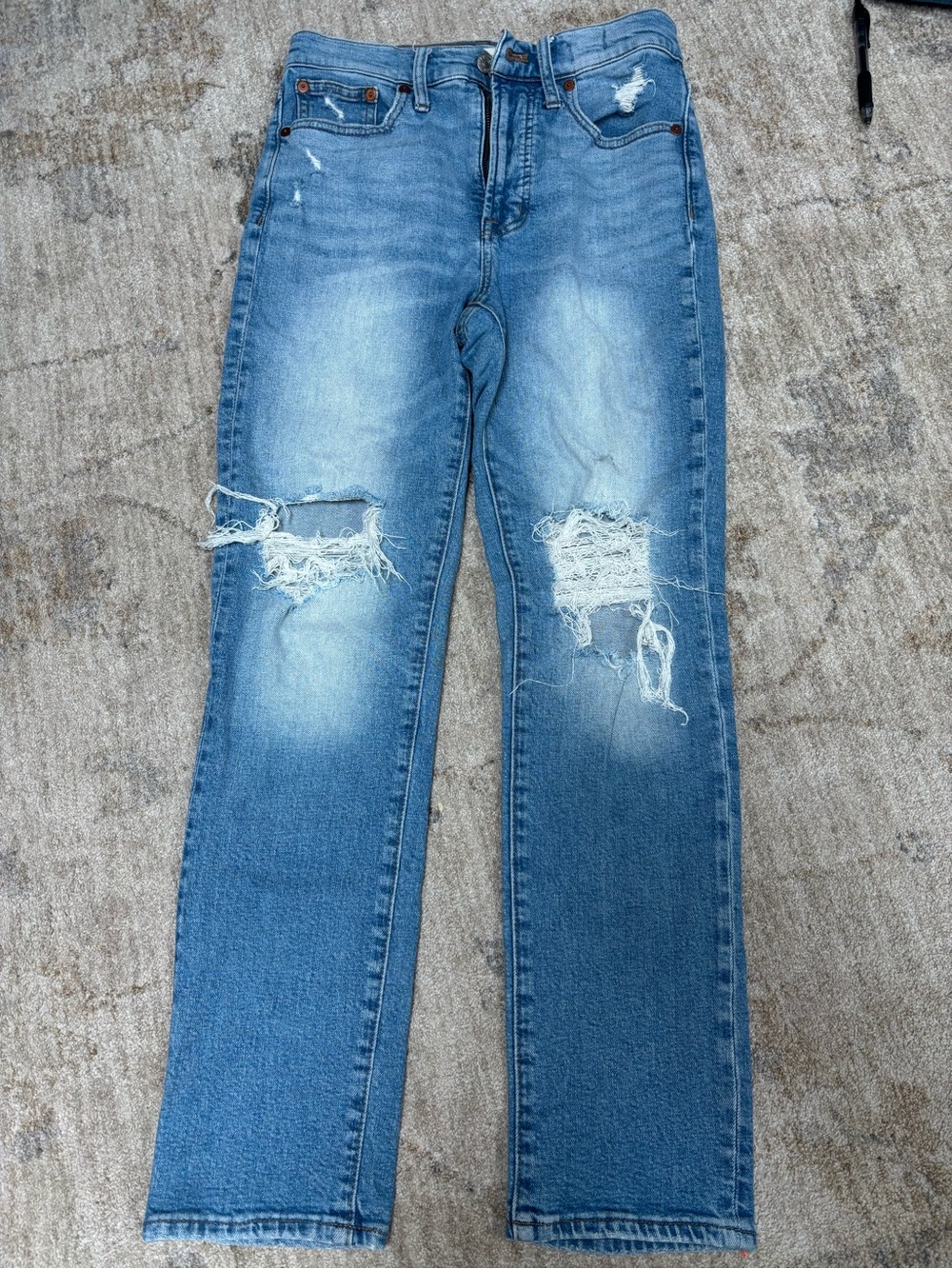 Madewell Light Blue Distressed Ankle Jeans